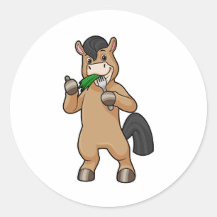 Sticker Rond Cheval à Mating Vegan
