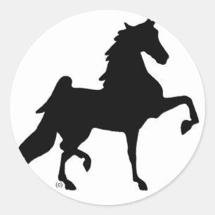 Sticker Rond Cheval américain à selle