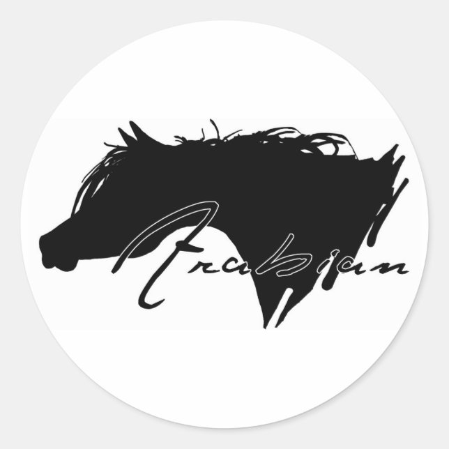 Sticker Rond Cheval arabe (Devant)