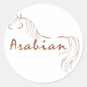 Sticker Rond Cheval arabe