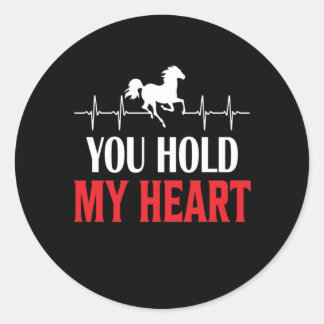 Sticker Rond Cheval Art Vous Tenez Mon Coeur