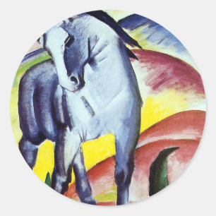 Sticker Rond Cheval bleu par Franz Marc