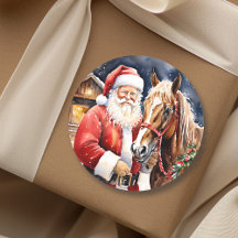 Cheval Brown du Père Noël | Noël de ferme rustique
