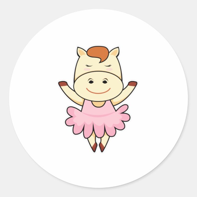 Sticker Rond Cheval comme Ballerina dans Ballet (Devant)