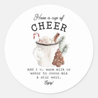 Sticker Rond Cheval de cacao blanc