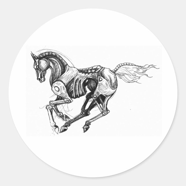 Sticker Rond Cheval de fer (Devant)