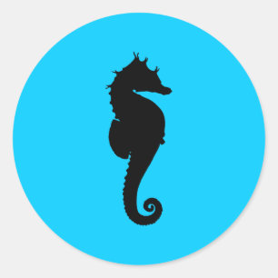 Sticker Rond Cheval de mer aquatique