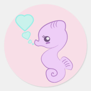 Sticker Rond Cheval de mer Bébé mou
