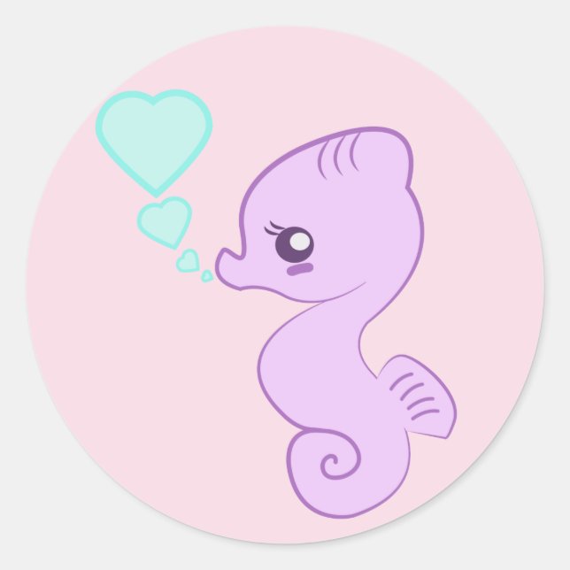 Sticker Rond Cheval de mer Bébé mou (Devant)