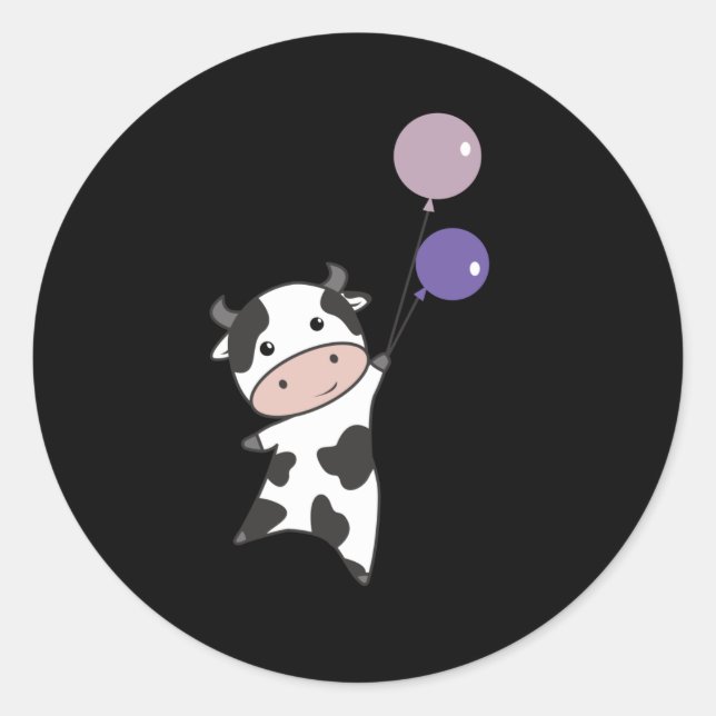 Sticker Rond Cheval De Vache Cochon Ferme Animaux Mets Pour Enf (Devant)