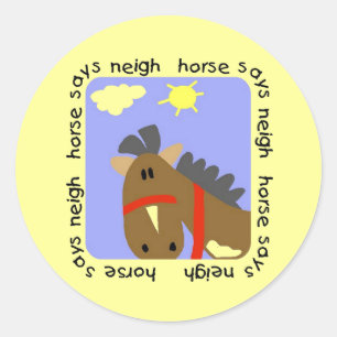 Sticker Rond Cheval dit T-shirts et cadeaux