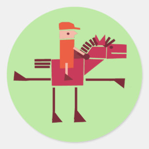 Sticker Rond Cheval et cavalier