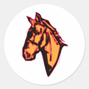 Sticker Rond Cheval Head