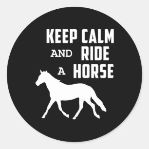 Sticker Rond Cheval Hippodrome équitation Garder Calme Idée cad
