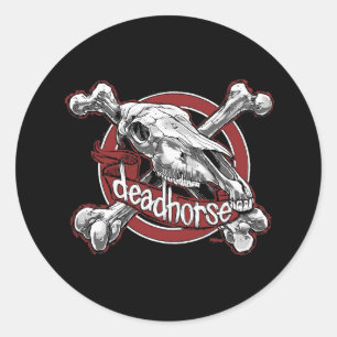 Sticker Rond Cheval mort Métal de la mort