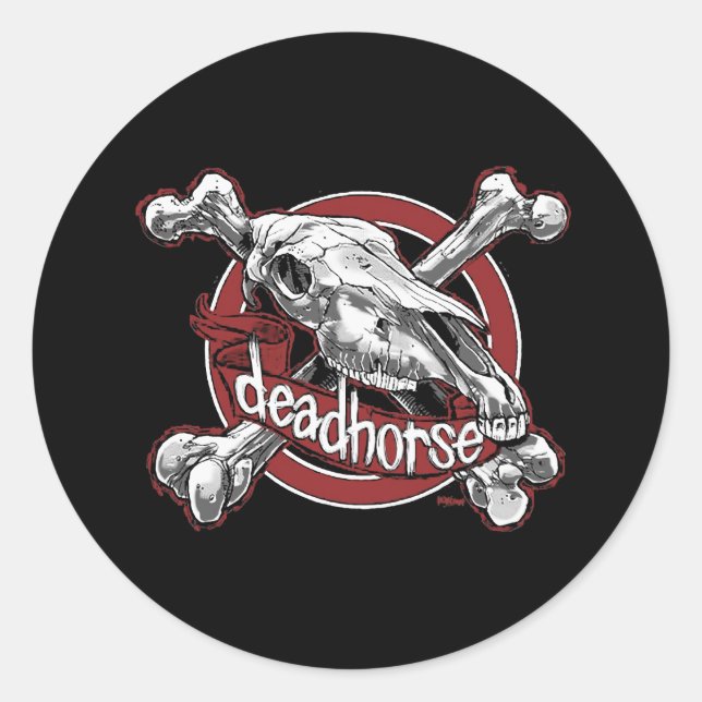 Sticker Rond Cheval mort Métal de la mort (Devant)