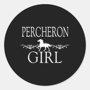 Sticker Rond Cheval Percheron