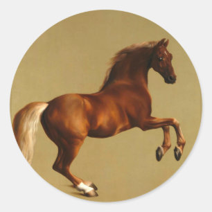 STICKER ROND CHEVAL ROUGE