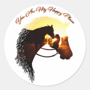 Sticker Rond Cheval Tu Es Mon Endroit Heureux Cheval Lover Femm