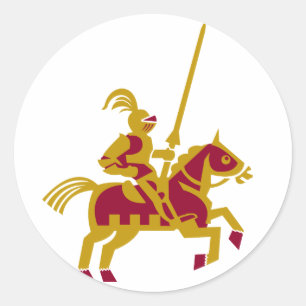 Sticker Rond Chevalier à cheval