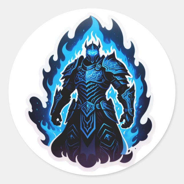 Sticker Rond Chevalier de l'Ombre de Frostfire – Édition Blue I (Devant)