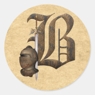Sticker Rond Chevaliers rouillés B initial