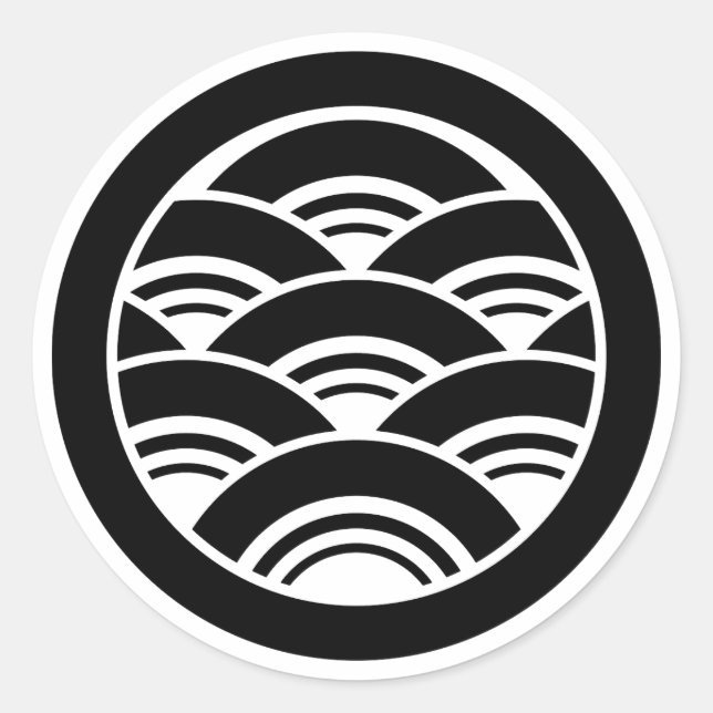 Sticker Rond Chevauchement d'ondes en cercle (Devant)