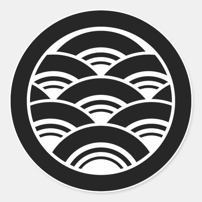 Sticker Rond Chevauchement d'ondes en cercle (Devant)