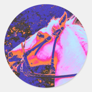 STICKER ROND CHEVAUX