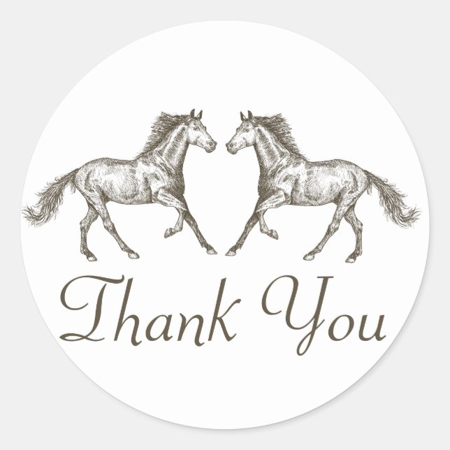 Sticker Rond Chevaux de l'Ouest Merci Cheval de Campagne Rustiq (Devant)