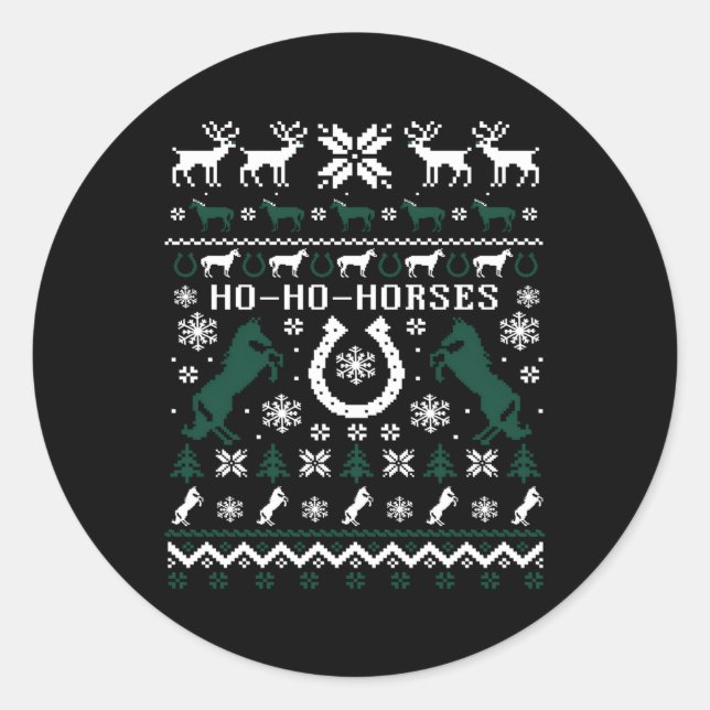 Sticker Rond Chevaux équestres vilain Tacky (Devant)