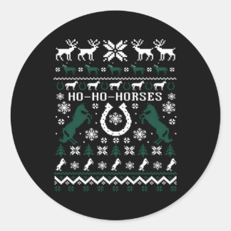 Sticker Rond Chevaux équestres vilain Tacky