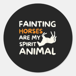 Sticker Rond Chevaux Évanouis Sont Mon Animal Srit Drôle Ferme