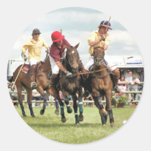 STICKER ROND CHEVAUX SPORTIFS