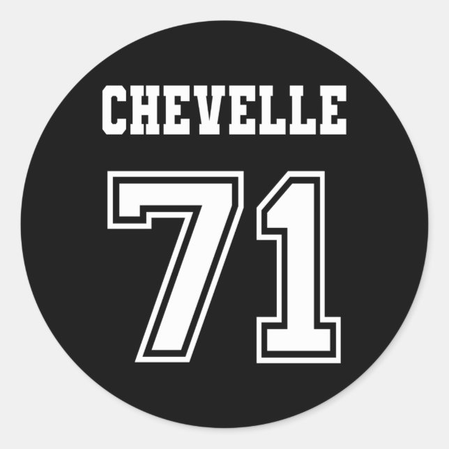 Sticker Rond Chevelle de Jersey Style 71 1971 (Devant)