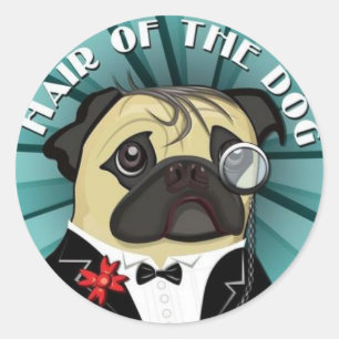 Sticker Rond Cheveux du merch de chien