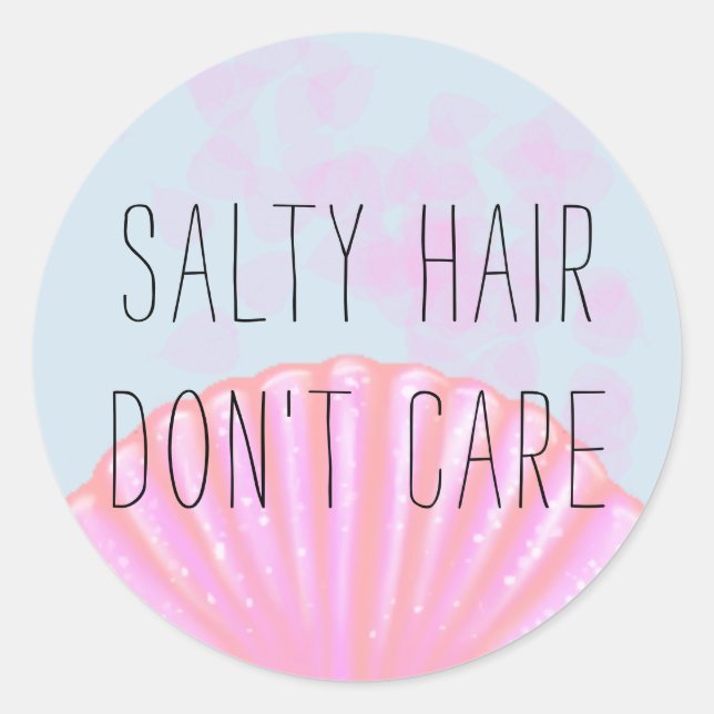 Sticker Rond Cheveux salés ne s'en fiche pas - Sirène (Devant)
