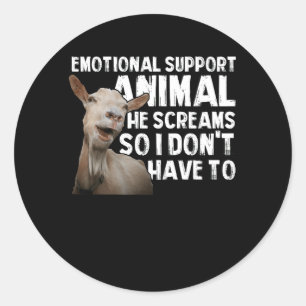 Sticker Rond Chèvre hurler Soutien émotionnel Chèvre animal Pro