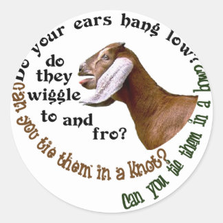 STICKER ROND CHÈVRE NUBIENNE - FAIBLE QUE VOS OREILLES AIENT ?