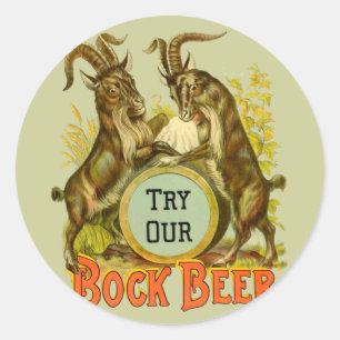 Sticker Rond Chèvres Bock Bière Publicité