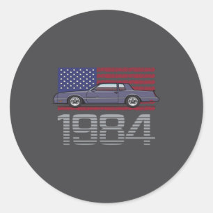 Sticker Rond Chevrolet Monte Carlo Bleu 1984
