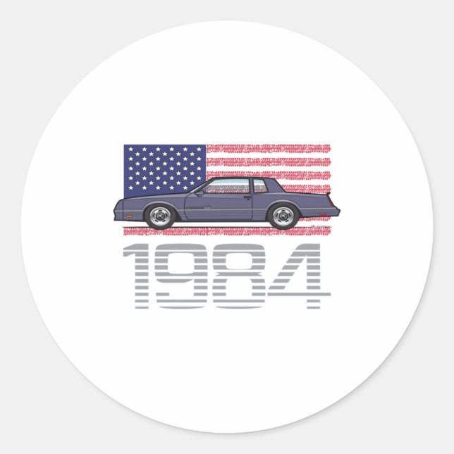 Sticker Rond Chevrolet Monte Carlo Blue 1984  (Devant)