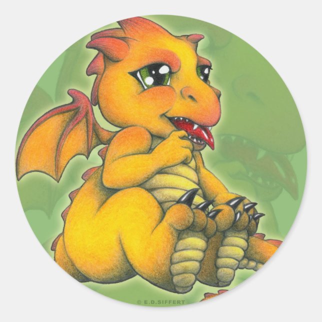 Sticker Rond Chibi Dragon (Devant)