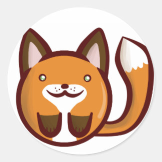 Sticker Rond Chibi Fox