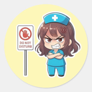 Sticker Rond Chibi Nurse Original 2.0 - Mode Focus