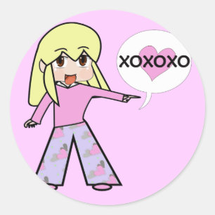 Sticker Rond Chibi Valentine