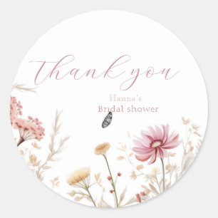 Sticker Rond Chic Amour en fleurs Réception de mariage 
