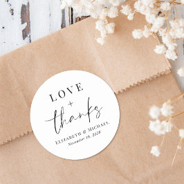 Sticker Rond Chic Amour Et Merci Mariage