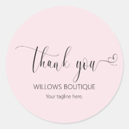 Sticker Rond Chic Blush rose Merci Calligraphie