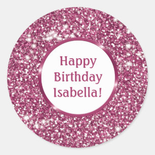 Sticker Rond Chic Faux Parties scintillant rose Look Personnali